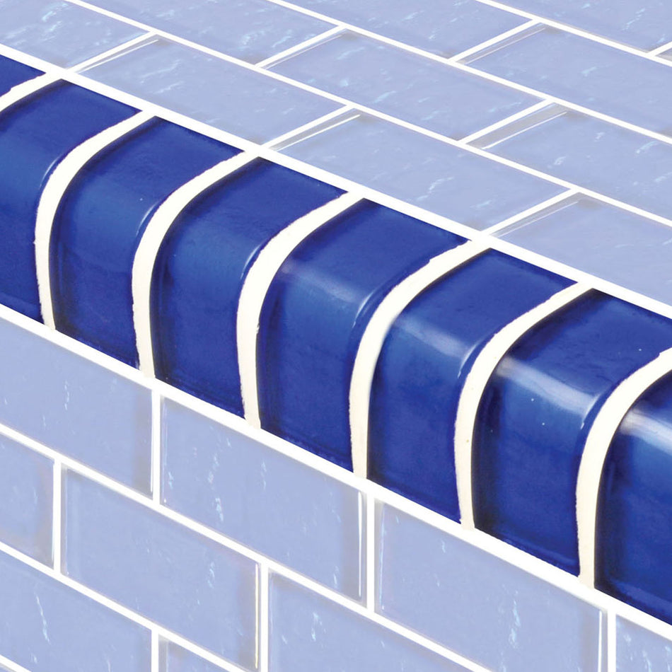 GLASS TILE TRIM - COBALT 1" X 2" - TRIM-GG82348B19