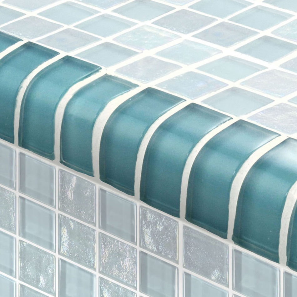 GLASS TILE TRIM - TURQUOISE 1" X 2" - TRIM-GT82348T4