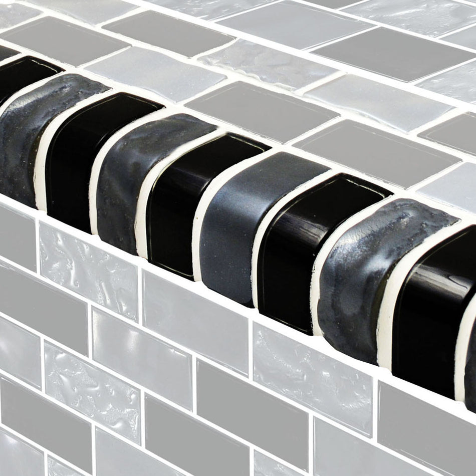 GLASS TILE - BLACK BLEND TRIM - TRIM-GX82348K8