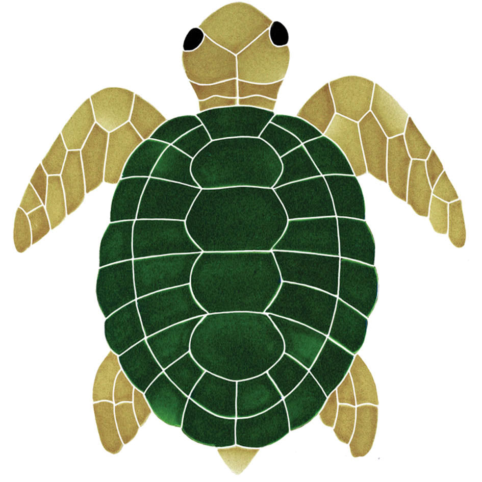 CERAMIC TURTLE TOPVIEW-NATURAL 21" X 21" - TURNATTL